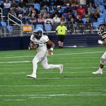 Devin Farrell on the scamper run - he rushed for 3 times for 29 yards but was sacked twice for a loss of 14 yards.