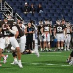 Brown QB  James Murphy had a lot of time in the pocket this play, URI did sack him twice, but Murphy was able get outside the pocket and find his receivers down the field on several big plays.