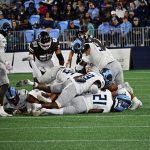 A defensive pile up as the ball was out, but recovered by Brown.  Brown did not turn the ball over.  URI had 4 fumbles and lost two.