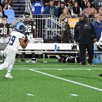 Punt returner Angel Sanchez with the runback.  He returned 2 punts for 10 yards and  3 KO returns for 49 more yards with the longest 31 yards.  Brown mostly called for fair catches.