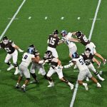 Case Mankins demonstrating great effort and forward velocity as he gets free of the OL blocker.