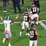 The ball bounced through the endzone for a touch back, a big play for Brown as RI would have tied the score with a TD.