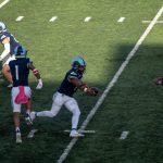 This is the 2nd in the series, notice Marquis going along the line, and it appears that Farrell is going to hand off to Barrow.