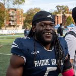 DB Jordan Campbell, 5-8, 189, he was a mainstay in the RI secondary today with 3 solo tackles and 1 great pass breakup.  See the photo!