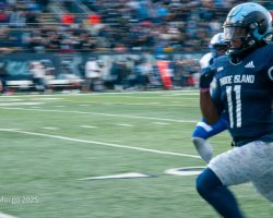 Omari Walker races to the endzone for a TD on a 61 yard pass play in the third quarter.