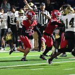 Vero has a lot of talented running backs and receivers. Here #9 Austin Banzhaf took a quick pitch to scramble around the defensive end and he headed to the endzone, but this TD was called back as were two others in the game.