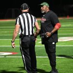 The VB assistant coaches all do a great job - and have a lot of insight into the game, and patience with the refs. Here a TD was called back, the second of the night.