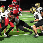 Champ Monds - dual threat run and pass - a difficult QB to bring down! He passed for 277 yards and 3 TD's.