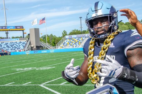 Moses had an outstanding interception in the 4th quarter - tipping the ball up in the air and catching it, helping to set up a URI TD that moved the game from unsure to a likely victory at a key moment.