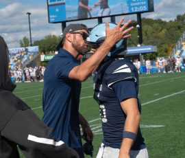 Alex gets high praise after his 12 yard TD scramble capping the previous Buchanan 65 pass play.