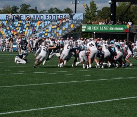 A partially tipped ball had enough on it off the foot of Ty Goff to split the uprights